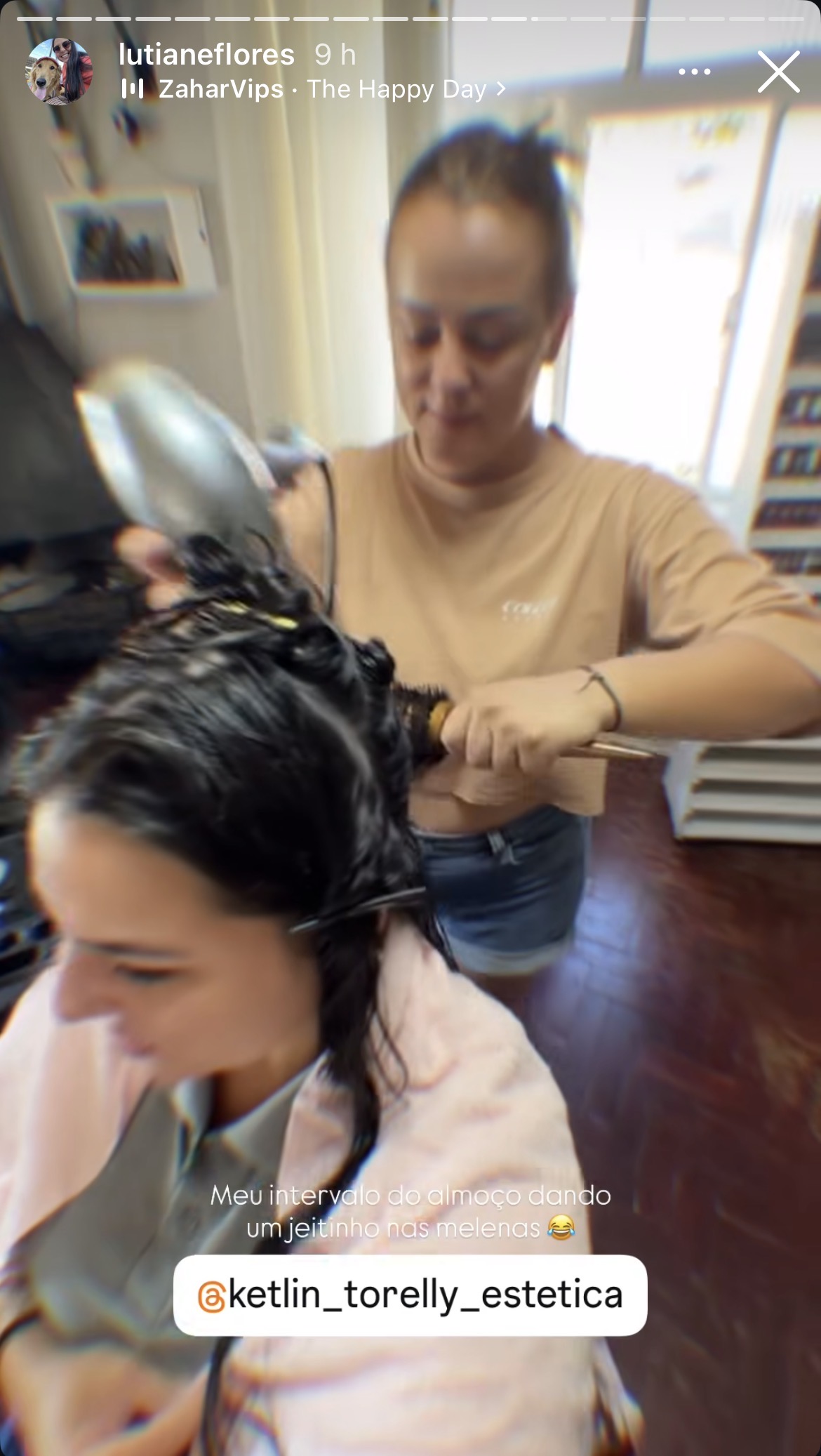 Story da Lutiane Flores em contexto de rotina